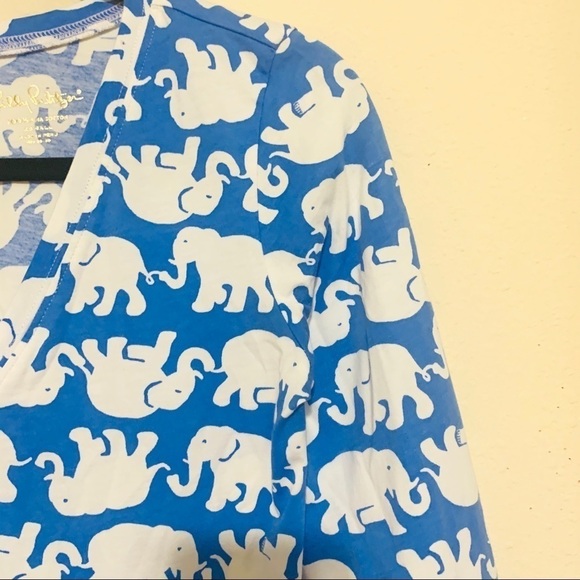 Lilly Pulitzer Christie Sun Blue Elephant shirt Dress womens size XS - Picture 5 of 8